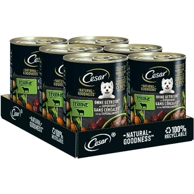 Abbildung von CESAR Premium Hundenassfutter in der Dose NATURAL GOODNESS mit Lamm 6 x 400g