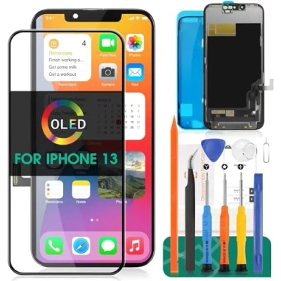 Abbildung von OLED Ersatzdisplay für iPhone 13, LCD Display Touchscreen A2631, Digitizer, Montage Reparatur Set (Schwarz, Original Displaybereich)