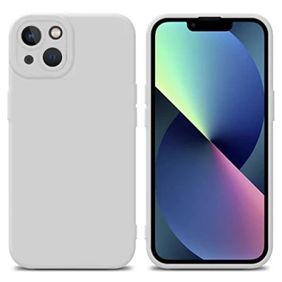 Abbildung von Cadorabo Hülle kompatibel mit Apple iPhone 14 Schutzhülle TPU Silikon Case Liquid Design Kameraschutz Slim Kratzfest Weiche Gummi Rundumschutz für in Weiß