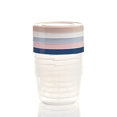 Abbildung von THERMOBABY Aufbewahrungsdosen für Babys, 250 ml, mikrowellen und gefriergeeignet, luftdicht, stapelbar, mit Skala