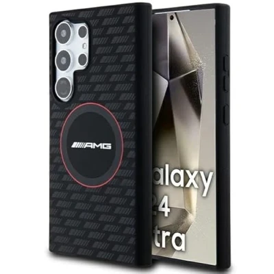 Abbildung von AMG AMHMS24L23SMRK Hülle für S24 Ultra S928 Schwarz hardcase Silicone Carbon Pattern