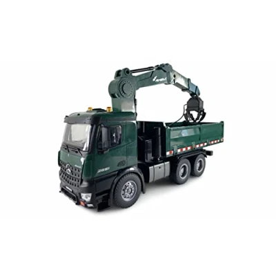 Abbildung von Amewi RC Bagger Mercedes Benz Arocs Kranwagen mit Kipper RTR grün