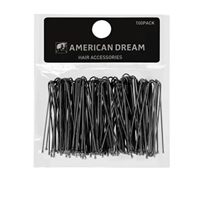 Abbildung von AMERICAN DREAM Pack of 100 x Haarklammern schwarz glatt 2 inch / 5 cm Länge, 1er (1 60 g)