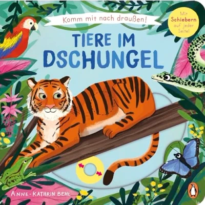 Abbildung von Komm mit nach draußen! Tiere im Dschungel: Pappbilderbuch vielen Schiebern und Auszugsseiten ab 2 Jahren (Die Reihe, Band 6)