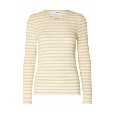 Abbildung von Selected Femme Slfanna CREW NECK STR NOOS Strickpullover, Damen, Größe: 40, Oatmeal