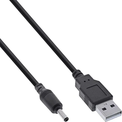 Abbildung von InLine® USB DC Stromadapterkabel, A Stecker zu 3,5x1,35mm Hohlstecker, schwarz, 3m