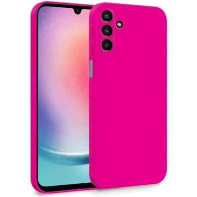 Abbildung von MyGadget Hülle für Samsung Galaxy A25 5G Zweilagige Handyhülle mit Kameraschutz Cover Innenfutter &amp; Silikon außen Magenta Rot