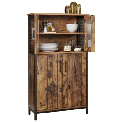 Abbildung von VASAGLE Highboard Kücheschrank (Aufbewahrungsschrank, verstellbare Ablage, Stahlgestell), Höhe 108 cm, für Küche, Industriestil