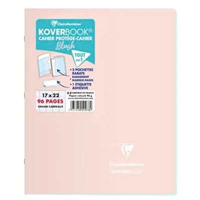 Abbildung von Clairefontaine 951478C Heft Koverbook BLUSH geheftet Umschlag aus PP zweifarbig blickdicht 17x22cm 48 Blatt, französische Lineatur Rosa/Minzgrün, 1 Stück