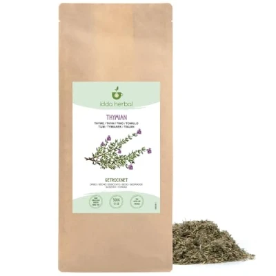 Abbildung von Thymian Tee (500g), Loser Tee, getrocknet und geschnitten, 100% Natürlich rein zur Zubereitung von Gewürzmischungen, Kräutertee Thymiantee