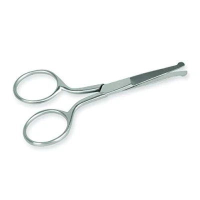 Abbildung von Gima Absolut sichere Nasen und Ohrhaarschere, mit geraden abgerundeten Enden, aus rostfreiem Edelstahl, Länge 9 cm.