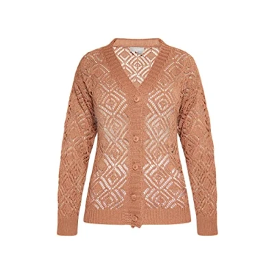 Abbildung von LEOMIA Women&#039;s Damen Strick Cardigan 10426983 LE02, Kamel, XL Sweater