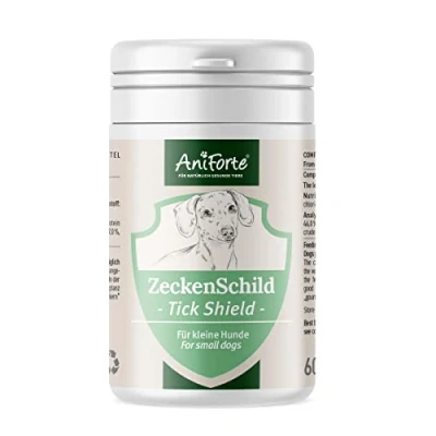 Abbildung von AniForte Zeckenschild für kleine Hunde bis 10 kg 60 Kapseln Zeckenschutz Hund, unterstützt den Schutz gegen Zecken, natürlich &amp; effektiv Junior, Adult Senior geeignet