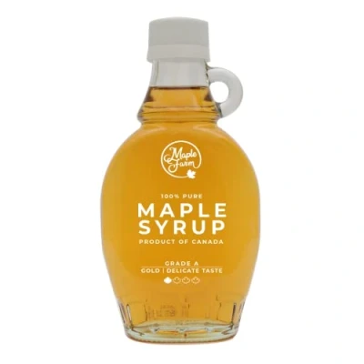 Abbildung von MapleFarm Reiner kanadischer Ahornsirup Gold Zarter Geschmack, Klasse A Flasche 189 ml (250 g) Pure maple syrup Ahornsaft