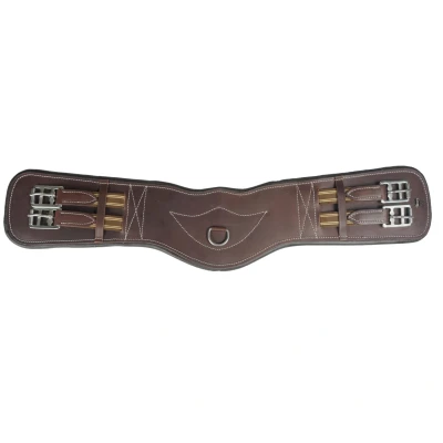 Abbildung von Horka Dressur Sattelgurt Leder braun/silber 70cm