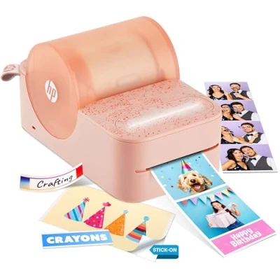 Abbildung von HP Sprocket Panorama Instant Tragbarer Farbetiketten und Fotodrucker (Rosa). Personalisieren Sie Drucke im Format 2 x 0,5 bis 9 Zoll auf Papier mit Selbstklebender Zinkrückseite