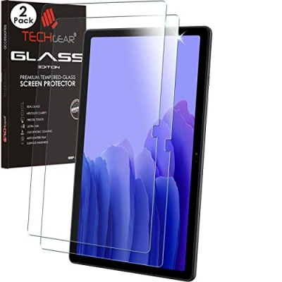 Abbildung von TECHGEAR 2 Stück Schutzfolie Galaxy Tab A7 10.4 zoll 2022/2020 (SM T500 T505 T507 T509) Schutzfolie, Displayschutzfolie aus gehärtetem Glas [9H] [Crystal] kompatible mit Samsung 10,4