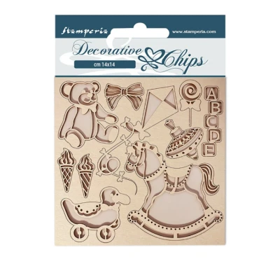 Abbildung von Stamperia SCB126 Decorative chips cm 14x14 DayDream Kite, Multicoloured, 14 x