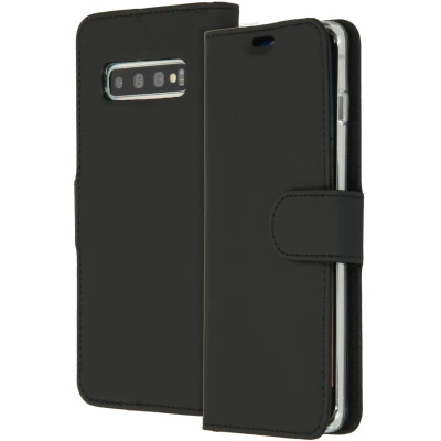 Abbildung von Samsung Galaxy S10 Hülle Kunstleder Accezz Klapphülle Handyhülle Schwarz