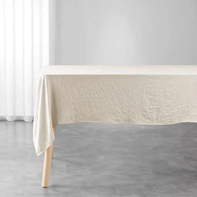 Abbildung von Douceur d&#039;Intérieur Suzy Natural Tischdecke, rechteckig, 140 x 240 cm, Mikrofaser, gewaschen