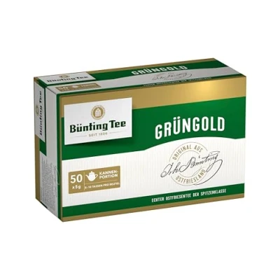 Abbildung von Bünting Tee Grüngold Echter Ostfriesentee 50 x 5 g Beutel, 4er Pack (4 250 g)