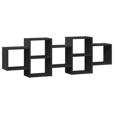 Abbildung von vidaXL Regal Wandregal Schwarz 129x18x42 cm Holzwerkstoff, 1 tlg.