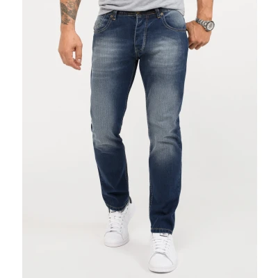 Abbildung von Rock Creek Herren Jeans Regular Fit Stretch Männerhose Herrenjeans Denim Hosen Herrenhose Straight Cut Stonewashed RC 2343 Blau W34 L34