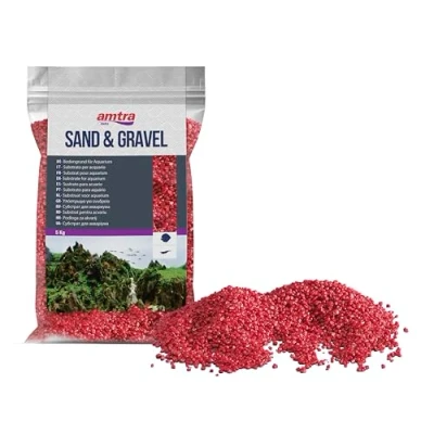 Abbildung von Croci Amtra Red Ceramized Quartz Feiner Quarz Aquariensand, für Süß oder Salzwasser, 23 mm Körnung, Menge 5 kg