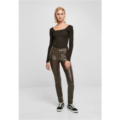 Abbildung von Urban Classics MID Waist Stoffhose, Damen, Größe: 28, Brown