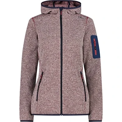Abbildung von CMP Damen Knit Tech Jacke mit fester Kapuze, Rotwein Weiß, D36