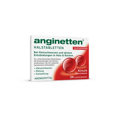 Abbildung von ANGINETTEN Halstabletten zuckerfrei Kirsche 24 St