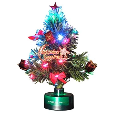 Abbildung von PEARL Mini Weihnachtsbaum: LED Weihnachtsbaum mit Glasfaser Farbwechsler (Weihnachtsbaum Auto, klein, Weihnachtsbaumbeleuchtung kabellos)