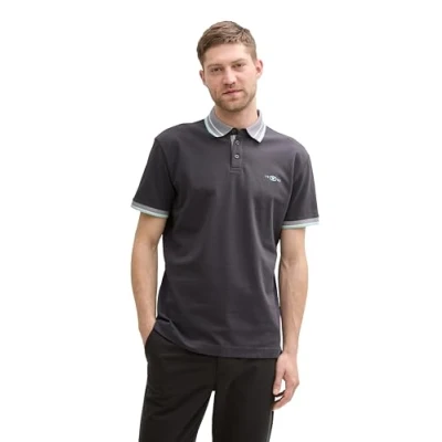 Abbildung von TOM Tailor MIT Stretch Poloshirt, Herren, Größe: XXL, Tarmac grey