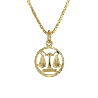 Abbildung von trendor Kette mit Anhänger Sternzeichen Waage 333 Gold + goldplattierte