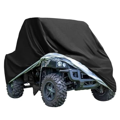 Abbildung von ANFTOP Quad Abdeckplane ATV Fahrzeug Abdeckung Schutz Cover Wasserdicht Staubdicht Regen UV Schwarz 210D 256 * 110 120cm