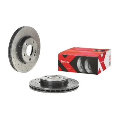 Abbildung von BREMBO 09.B343.4X Bremsscheibe 280 25 5 gelocht/innenbel. beschichtet hochgekohlt mit Schrauben MERCEDES BENZ: A Klasse, B CLA Coupe
