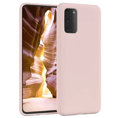 Abbildung von EAZY CASE Premium Silikon Handyhülle kompatibel mit Samsung Galaxy S20 Plus / 5G, Slimcover Kameraschutz und Innenfutter, Silikonhülle, Schutzhülle, Bumper, Handy Case, Alt Rosa