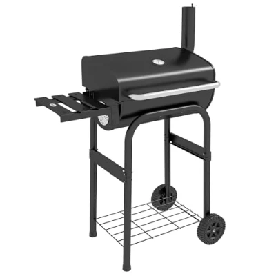 Abbildung von Holzkohlegrill Grillwagen mit Deckel Ablage Campinggrill Rädern