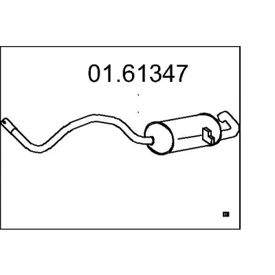 Abbildung von MTS 01.61347 Endschalldämpfer 1400 RENAULT: MEGANE 2 Coupe Cabriolet, Stufenheck, SCENIC