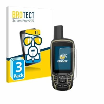 Abbildung von BROTECT Schutzglas für Garmin GPSMAP 65s (3 Stück) Schutzfolie Panzer Folie Glas [Extrem Kratzfest 9H, Anti Fingerprint, Ultra Transparent]