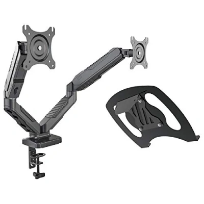Abbildung von HFTEK Monitor Halter Tischhalterung für Bildschirme von 15 bis 27 Zoll mit VESA 75/100 (HF24GLCB)