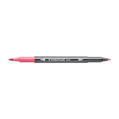Abbildung von STAEDTLER aquarell Doppelfasermaler Design Journey, rosa, feine Spitze und flexible Pinselspitze, wasservermalbar, 10 rosa Filzstifte, 3001 25