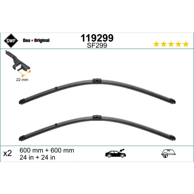 Abbildung von Scheibenwischer Swf Visioflex 119299 vorne Rahmenlos MERCEDES BENZ: CLS Coupe, Shooting Brake, C Klasse Coupe