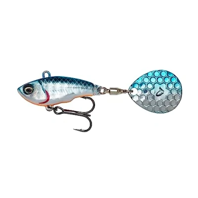 Abbildung von Savage Gear Fat Tail Spin sinkend Jig Spinner, Größe/Gewicht/Farbe:6.5cm / 16g Blue Silver