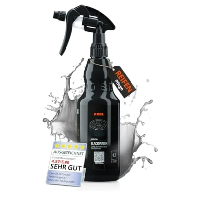 Abbildung von ADBL Black Water (500ml) Reifendressing &amp; Kunststoffpflege Schützt vor UV Strahlen, Straßenschmutz und Salz Langanhaltender Schutz Hydrophobie für Reifen, Gummi Kunststoff am Auto