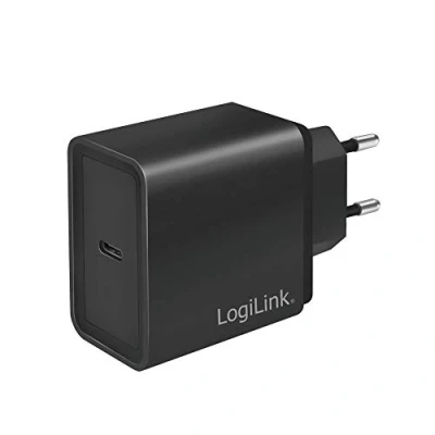 Abbildung von LogiLink PA0258 USB Steckdosenadapter Fast Charge, 1x C mit PD (Power Delivery) 18 W und Überstrom , Kurzschluss Überspannungsschutz, Schwarz