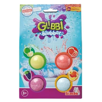 Abbildung von Simba 105953408 Glibbi Blubber Badebombe, Badewannenspielzeug, Badespaß, 4 x, sprudelt und färbt das Wasser, mit verschiedenen Düften, ab 3 Jahren