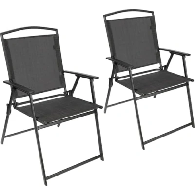 Abbildung von BRUBAKER Campingstuhl Bergamo Camping Gartenstuhl wetterfest und platzsparend (Balkonstuhl klappbar, 2 St), Klappstuhl für Garten, Terrasse Balkon Grau Meliert