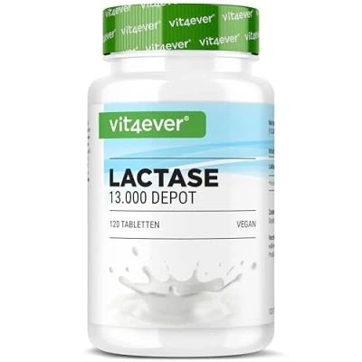 Abbildung von Laktase 13.000 Depot 120 Tabletten mit Depotwirkung (Sepismart® Slow Release) Hochdosiert FCC Einheiten Bei Laktoseintoleranz + Milchunverträglichkeit