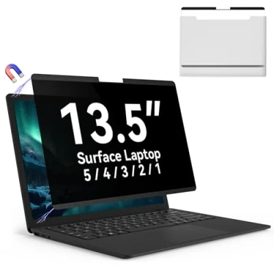 Abbildung von Magnetischer 13,5 Zoll Surface Laptop Sichtschutz für Microsoft 5/4/3/2/1, Abnehmbare Folie Anti Spy Filter Schwarz Sicherheitsschutz, Glare Blaulicht Shield Matte